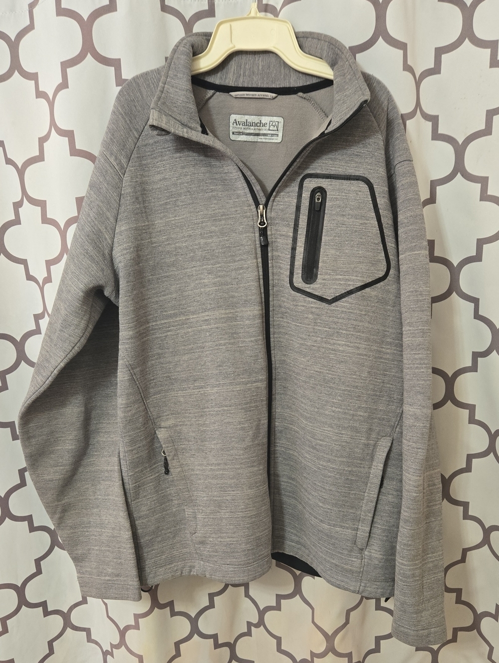 Avalanche Gray Zip-Up Technical Jacket